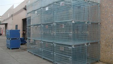 Forklift Operation Collapsible Wire Containers Stacked Height Under 4 Meter