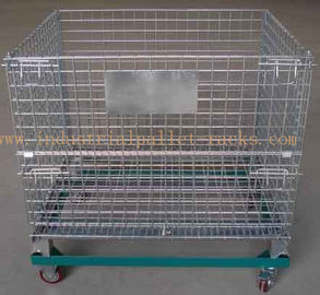 5" Casters Removable Wire Mesh Container Storage Cages With Trolley Cars