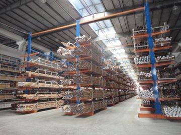 Vertical double side cantilever racking system for long tubes and pipes stock