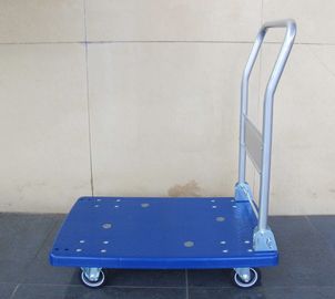 300kg Movable plastic platform trolley with blue plastic board , Blue / grey