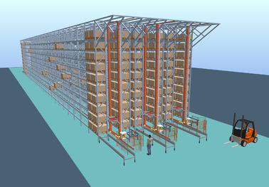 800KG - 5000KG Automatic Storage And Retrieval System with Support bar , Blue / orange