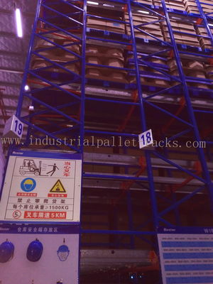 Buy 12m Height / 25m Depth Radio Shuttle Racking System, Long Channel Storing By Pallet online manufacture