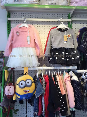 Buy Wall Side Garment Display Racks Metal White Color For Retail shop online manufacture