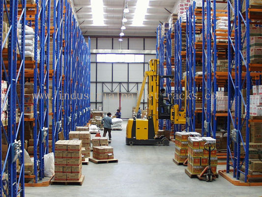 Buy 5 Beam Level Very Narrow Aisle Racking 16.5 FT Height Palletised Warehouse System online manufacture