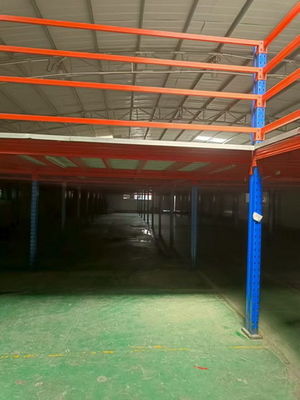 Buy Heavy /Medium Duty Multi-level Steel Platform Industrial Mezzanine Floors in Blue and Orange Color online manufacture