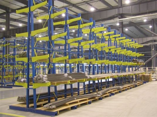 Buy Metal structural Cantilever Racking Systems timber furniture pipe tubes stock online manufacture
