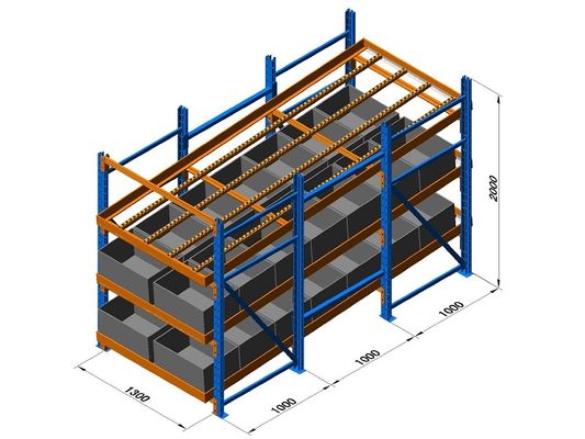 Buy Carton Live Storage Racking System With Roller Tracks / Lane Dividers Worked online manufacture