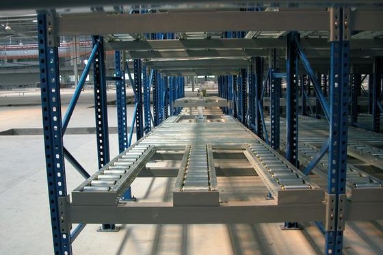 Buy Blue / orange galvanized gravity flow racks for Electronic manufacturer online manufacture