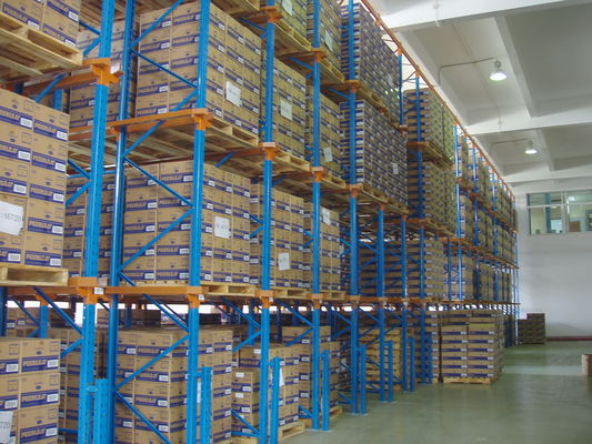Buy High Space Saving Heavy Duty Pallet Rack , Blue / Orange Drive In Pallet Racking System online manufacture