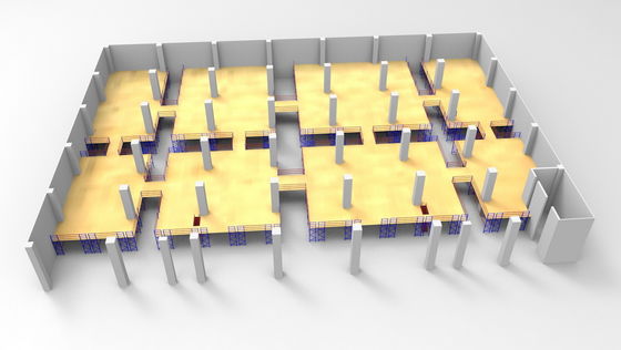 Buy Ground Mezzanine Floors Spray Painting Metal Shelving with Open Space online manufacture