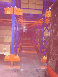 82FT Depth X  39FT Height Radio Shuttle Racking Blue + Orange Warehouse Storage System