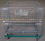 5" Casters Removable Wire Mesh Container Storage Cages With Trolley Cars