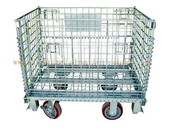 5&quot; Casters Removable Wire Mesh Container Storage Cages With Trolley Cars