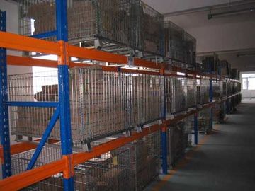 Metal Pallet Containers With Wire Mesh Box For Racking System