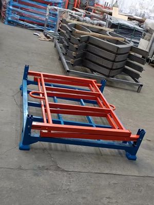 Heavy Duty foldable pallet cages In Warehouse Space Saving blue and orange