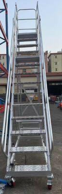 4m Height Light Aluminum Ladder in Two Levels Easy Moving for Warehouse Shelving Rack Use