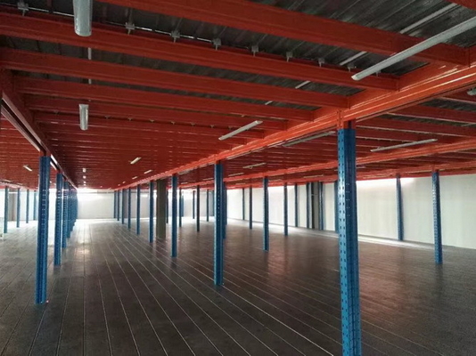 Heavy /Medium Duty Multi-level Steel Platform Industrial Mezzanine Floors in Blue and Orange Color