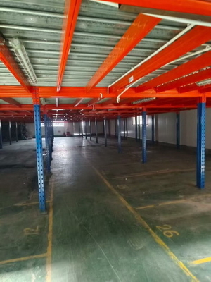 Heavy /Medium Duty Multi-level Steel Platform Industrial Mezzanine Floors in Blue and Orange Color