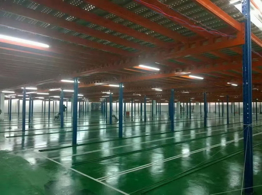 Heavy /Medium Duty Multi-level Steel Platform Industrial Mezzanine Floors in Blue and Orange Color