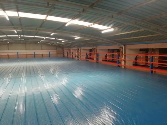 Heavy /Medium Duty Multi-level Steel Platform Industrial Mezzanine Floors in Blue and Orange Color