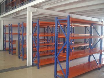 500kg cold rolled medium duty shelving , custom Blue / Orange long span shelving