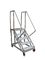1m - 2m grey guardrail high climbing ladder with powder coating finished