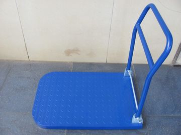 150kg / 300kg foldable steel trolley warehouse equipments with handrail