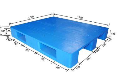 1200 X 1000mm plastic pallet warehouse equipments with dynamic load , 2000kg