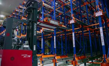 Adjustable Dairy industrial Radio Shuttle Racking with forklift truck , 1500KG