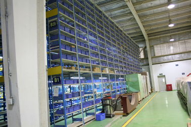 Multi-tier Steel Flooring Industrial Mezzanine Floors Blue / Yellow With 7.5m Height